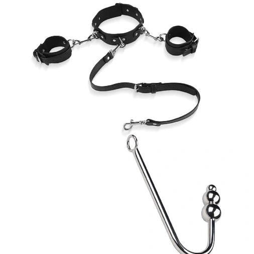 Elegant Beaded Anal and Hook Cuffs 5334 Collar with 0223